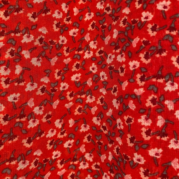 Gap long sleeve red blouse with floral pattern - Picture 3 of 4